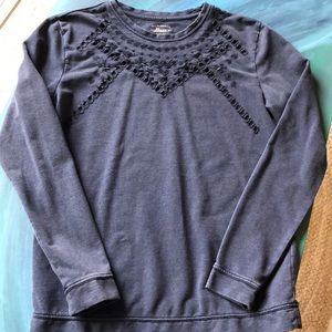 Long Sleeved Navy Blue Sweatshirt